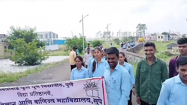 Savitribai Phule Pune University_ Pune and Supe Arts_ Science and Commerce College of Vidya Pratishthan organized Plastic Waste Collection Day on 19th October 2022 under Swachh Bharat 2.0 Mission on behalf of National Service Scheme Depar(vid